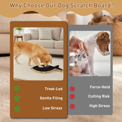 Dog Nail Scratch Board with Treat Drawer for Front Paw Nails