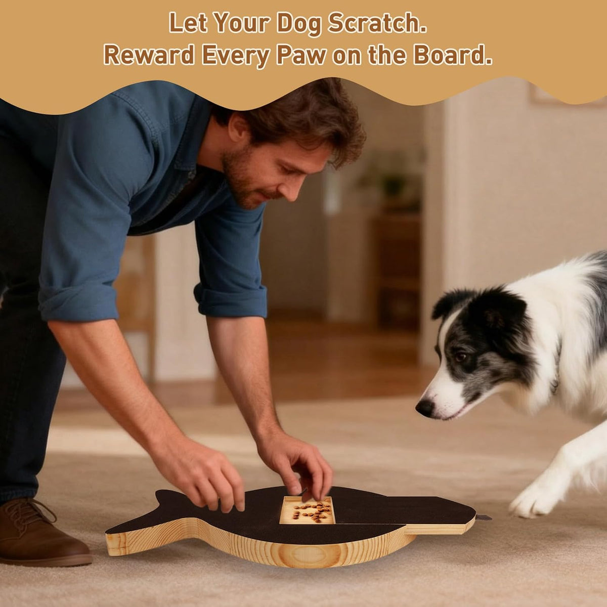 Dog Nail Scratch Board with Treat Drawer for Front Paw Nails